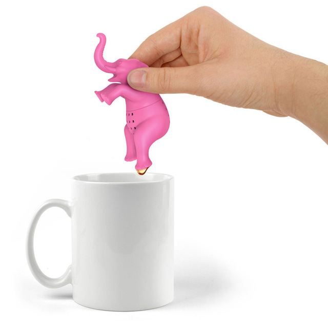 Cat Silicone Tea Infuser Filter Reusable Silicone Animal Tea Bag Coffee Tea Leak Kitchen Teabag Herbal Spice Diffuser Strainer: plum