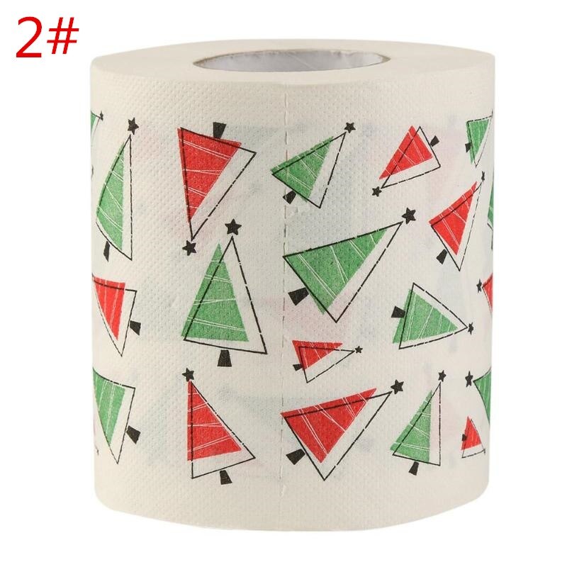 Rollo de papel higiénico para decoración del hogar, suministros festivos de Papá Noel, Reno, navidad, de Año ,: 2