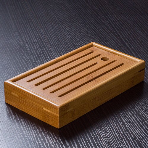 Mini plateau d'eau Portable en bambou | Pour cérémonie du thé Gongfu 22x11/5cm
