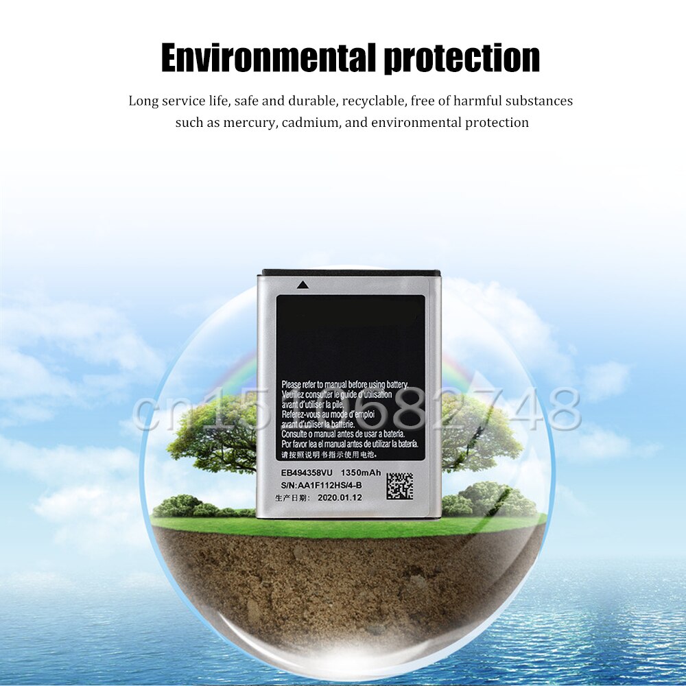 1350mAh EB494358VU de la batería del teléfono móvil para Samsung Galaxy Ace S5830 S5660 S7250D S5670 i569 I579 GT-S6102 S6818 GT-S5839i