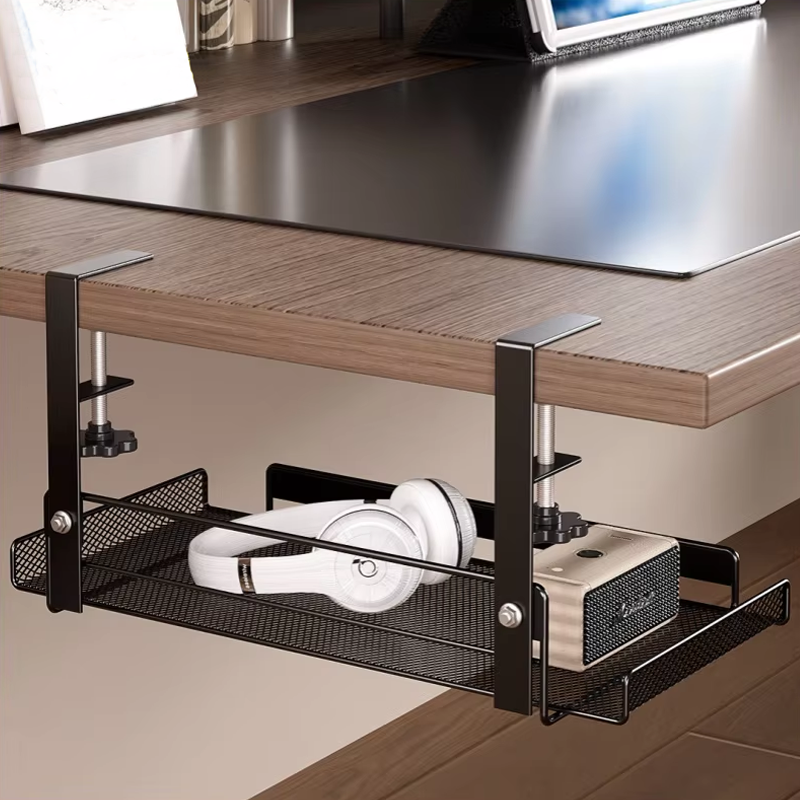 Underbordshylla för trådsortering, förvaring och placering av föremål, metallnätorganisatör, enkel att installera