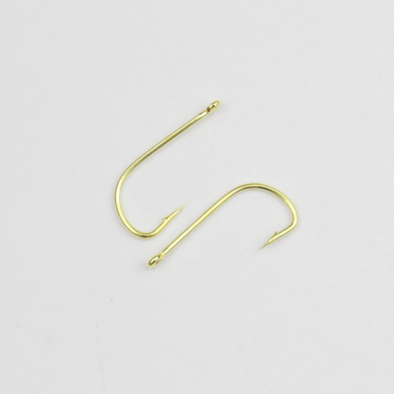 50 anzuelos de pesca pequeños 1 # -10 # Anzuelo con ojos circulares de púas, anzuelos dorados pequeños, anzuelos para puños de carpa, aparejos de pesca equipamentos