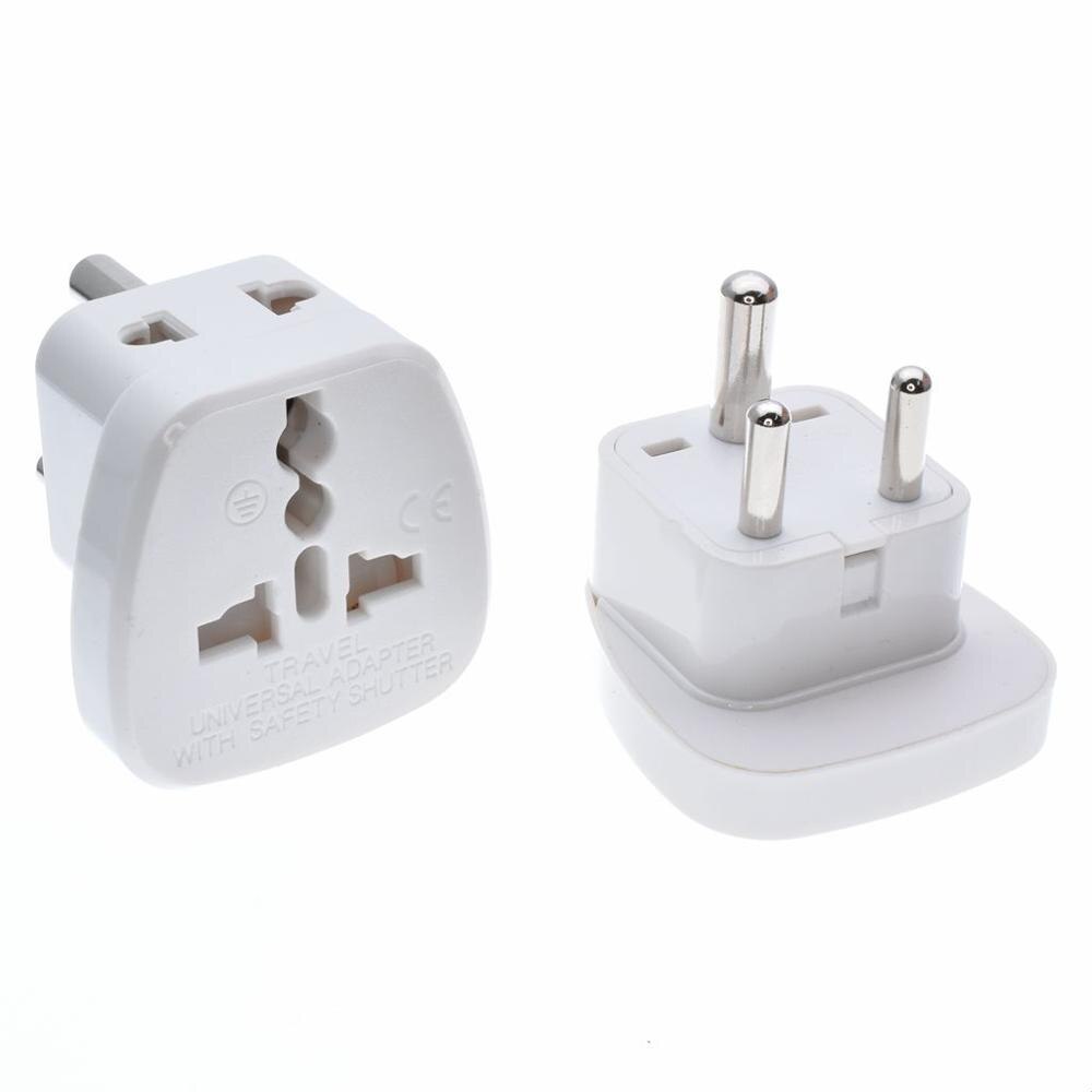 IEC Type D UK/AU/US/EU to Small South Africa Power Plug Converter Adaptor India Nepal Sri Lanka Tourism converter safety door: WDI-010-B / SSI-010-W