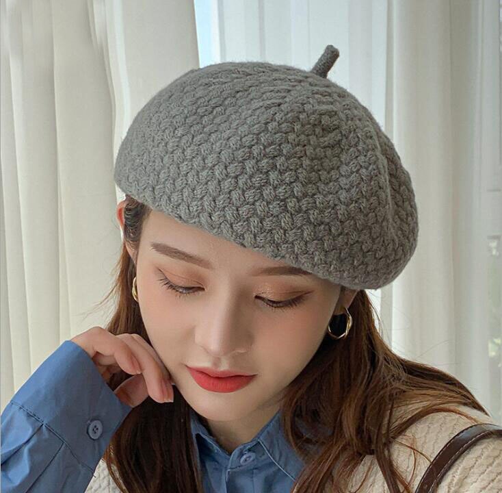 Vrouwen Hoed Mode Vrouwen Baret Cap Winter Warm Haak Gebreide Casual Franse Kunstenaar Beanie Hat Cap Hoofddeksels Fall Baretten