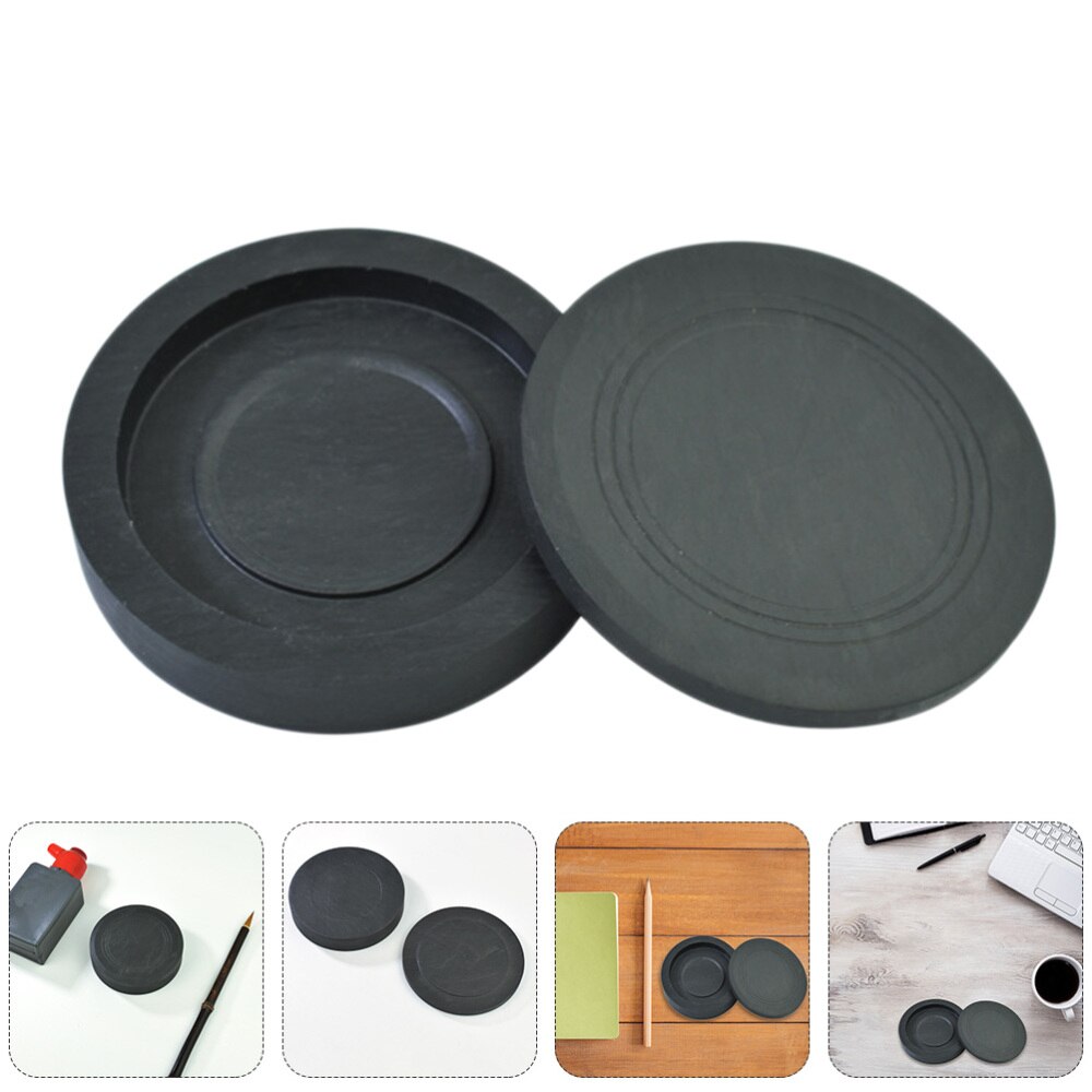Round Inkstone Traditional Writing Inkstone Painting Inkstone Unique Inkslab: Default Title