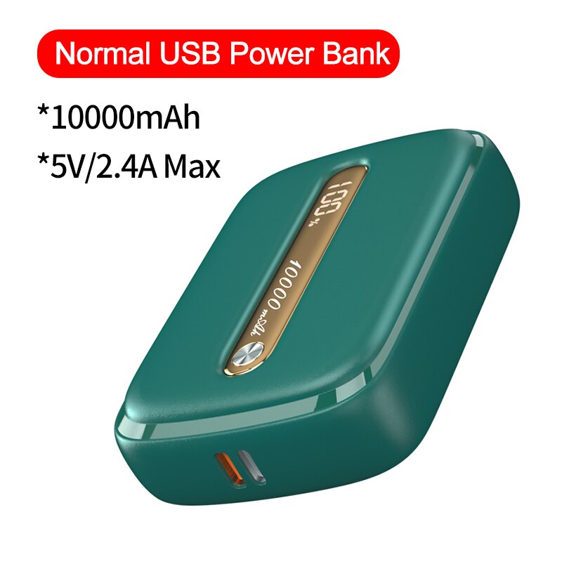 Essager-minibatería portátil de 10000 mAh para móvil, PowerBank para iPhone, Xiaomi, mi: Normal Dark Green