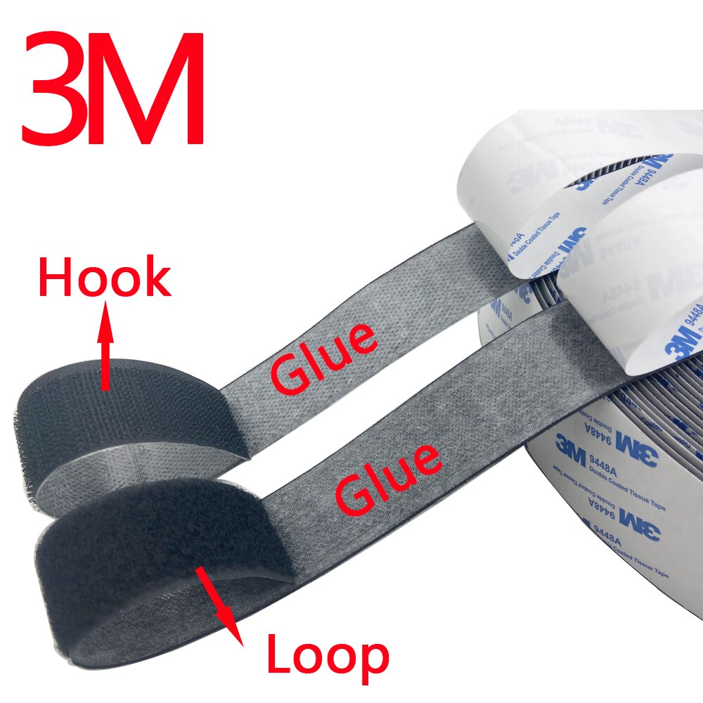 1 mètre/paire de ruban auto-adhésif en Nylon avec colle pour bricolage, 20/25/30/38/50mm
