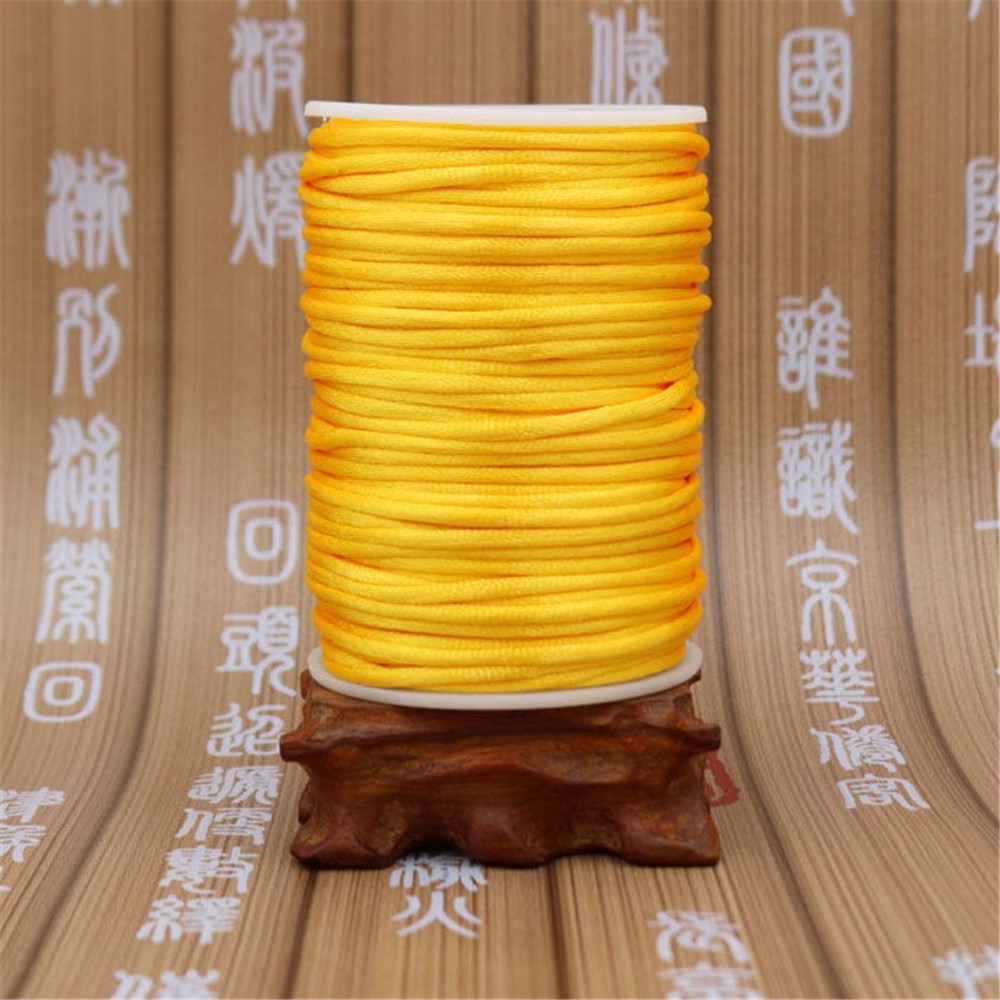 3MM Braided Macrame Silk Macrame Cord Rope Thread Wire DIY Chinese Knot Satin Bracelets Making Findings Beading 10 Yards: Chocolate Color