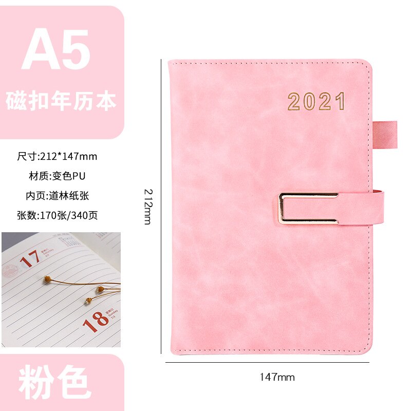 Agenda Planner Organizer A5 Diary Notebook And Journals Kawaii Daily Weekly Monthly Plan Time Schedule Office Notepad: pink