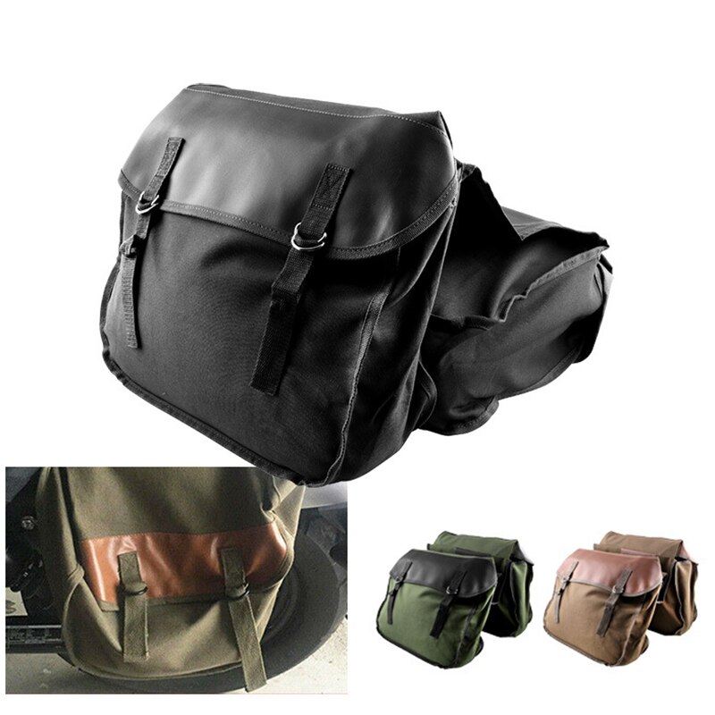 Saddle Bag Universal Motorcycle Saddle Kit Driving Motorcycle Bag Canvas Bags C66