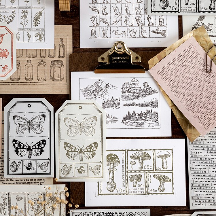 Retro Note Series English Notes Bullet Journal Rubber Stamps for Scrapbooking Cards Decoration Embossing Craft standard stamp