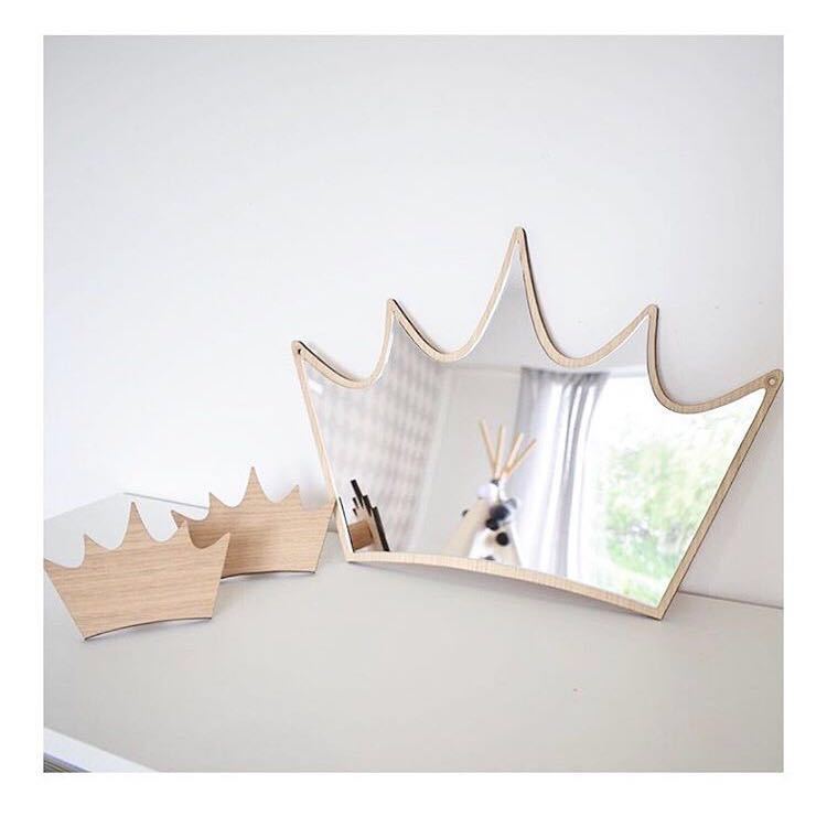 Bricolage chambre d'enfants miroirs muraux décoratifs acrylique décor à la maison cadre en bois pépinière mignon dessin animé miroir Stickers muraux: Crown