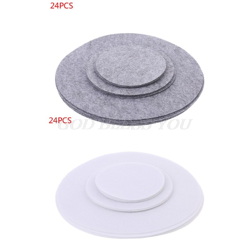 Juego de separadores de placas de fieltro suave, almohadillas separadoras de sartenes de 3 tamaños, utensilios de cocina, protectores de apilamiento de ollas, protectores para arañazos, 24 unidades