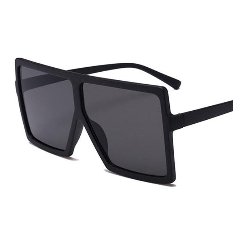 Oversized Shades Vrouw Zonnebril Zwarte Mode Vierkante Glazen Grote Frame Zonnebril Vintage Retro Bril Unisex Oculos Feminino