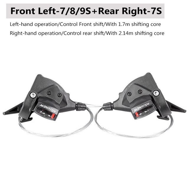 microNEW MTB Derailleur Front Rear Shift Lever 7/8/9/10/11 Speed MTB Mountain Bike Shifter Bicycle Shifting Bicycle Parts: 3x7 Speed 1 Pair