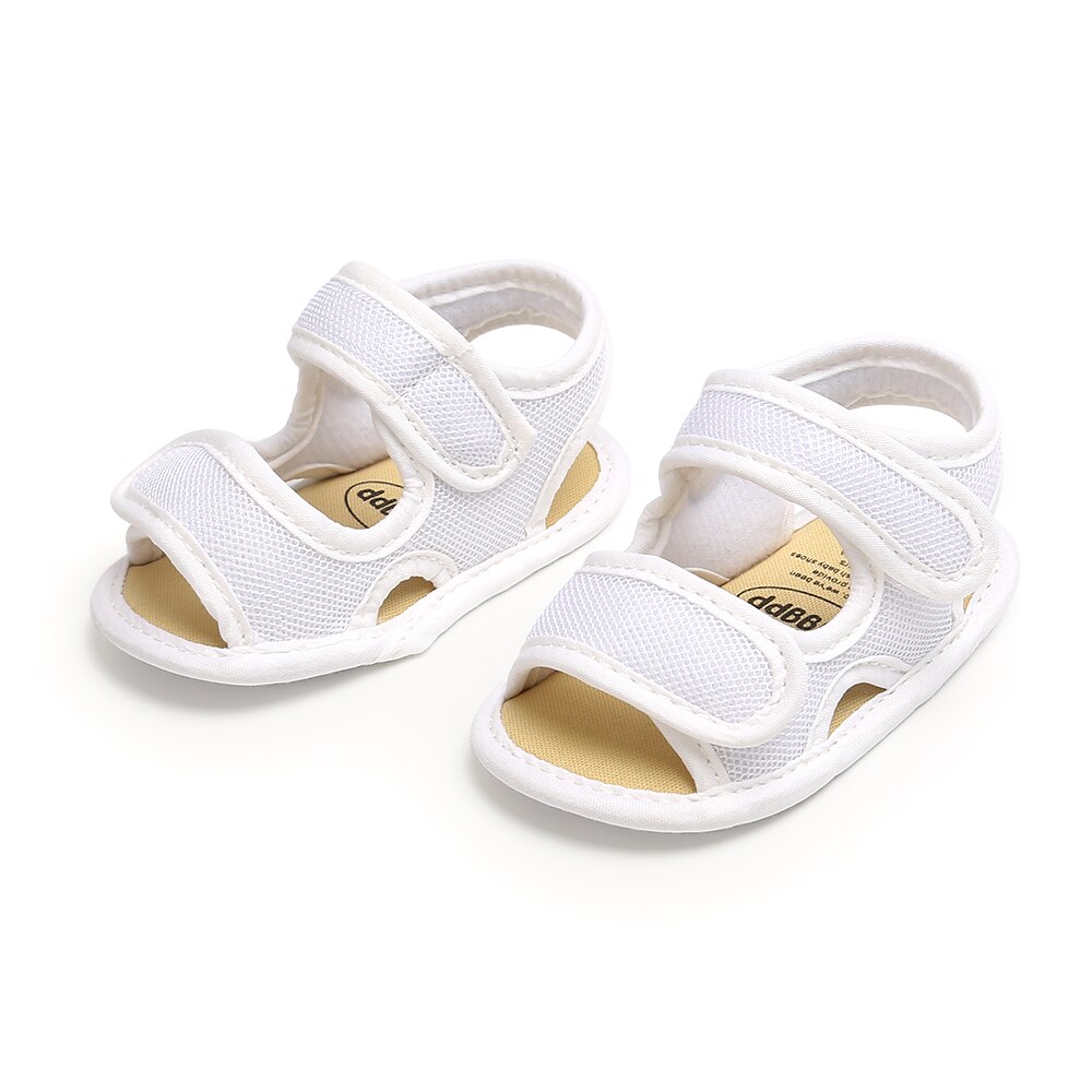 Peuter baby jongen meisje sandalen schoenen zomer platte zwarte witte sandalen: Wit / 13-18 maanden