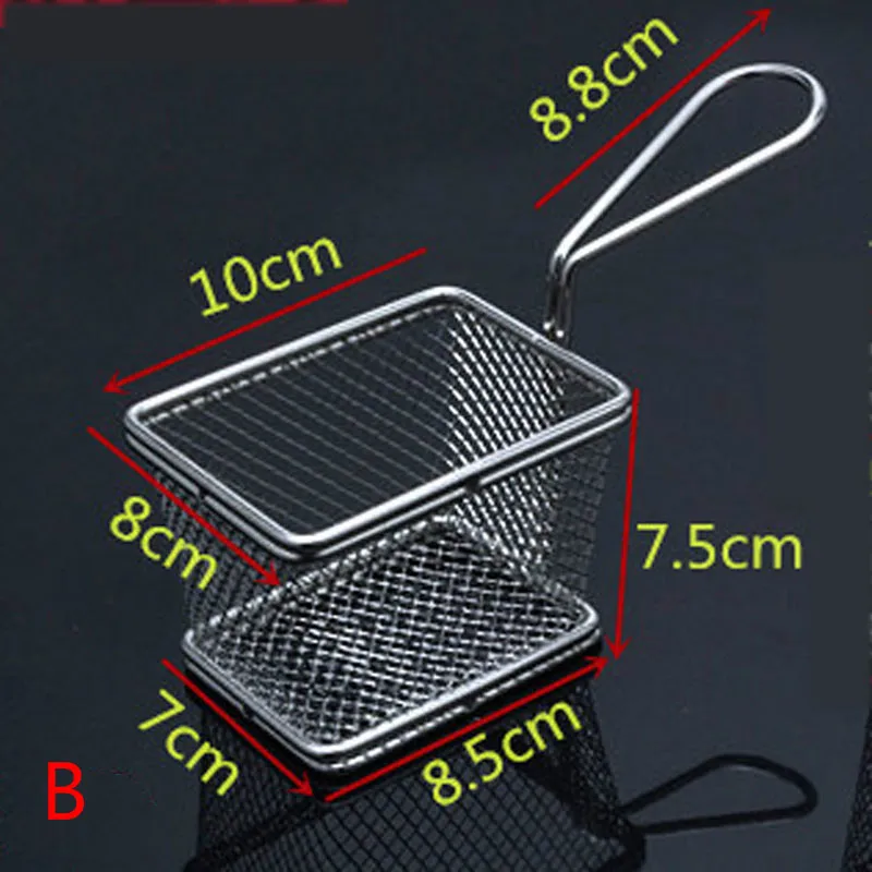 Mini Cesta De Fritação De Aço Inoxidável, Pequena Cesta De Fritação, Tela De Filtro, Lanche Comercial, Dim sum, Quadro De Cesta: Verde