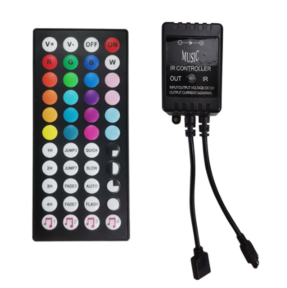 5–24 V, 20 Musiktasten, IR-Regler, USB, schwarz, Fernbedienung, Soundsensor für RGB-LED-Streifen von hoher: Beige