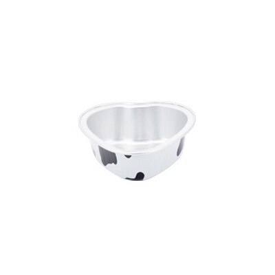 Mini taza de aluminio con forma de corazón para postre, taza desechable para comida, pudín, Mousse, contenedor de gelatina, molde para hornear cupcakes, 10 Uds.: Cow