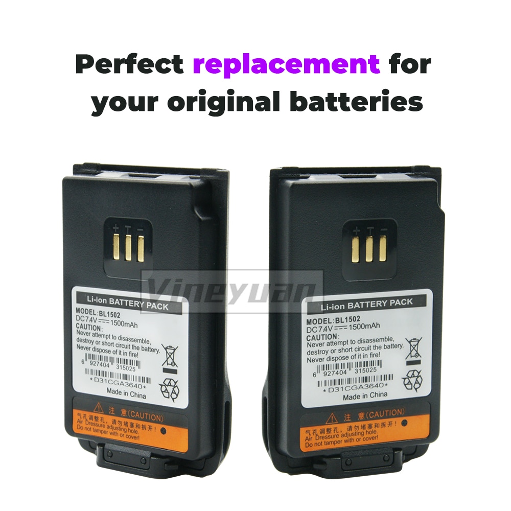 2X BL1502, BL1504, BL2010 Vervangende Batterij voor HYT PD500 PD502 PD560 PD600 PD602 PD660