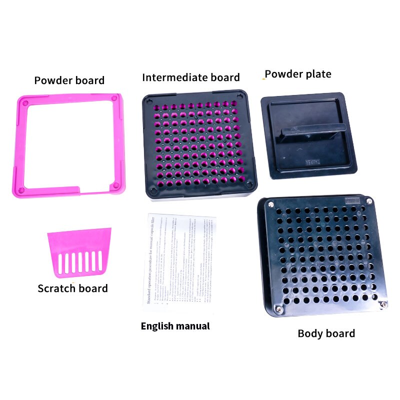 100 Hole 0 # Type Filling Capsule Plate Capsule Filling Machine ABS Plastic Filling Machine Manual Filling Capsule Plate