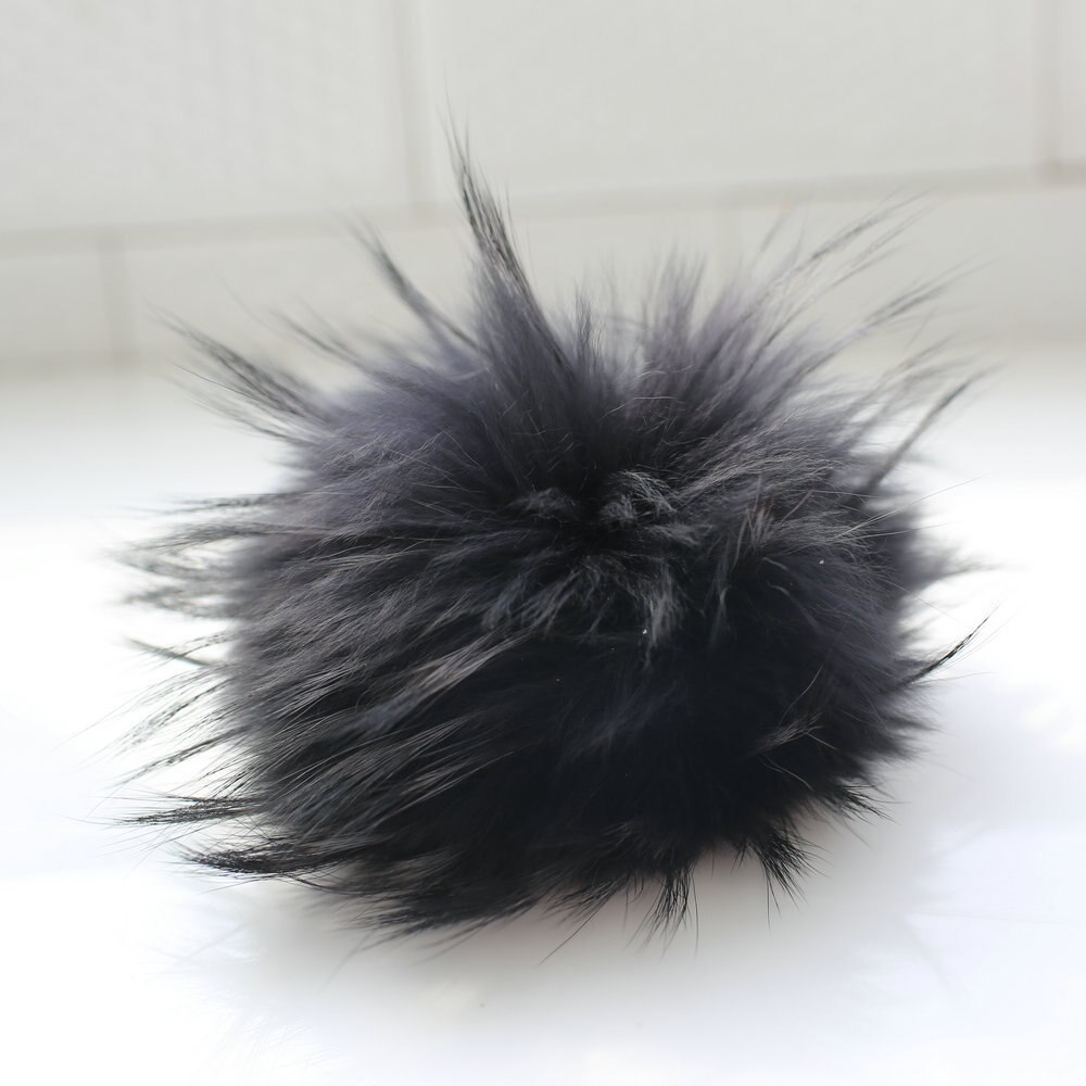DANKEYISI 5 uds DIY pompones Piel de mapache 13-14cm piel Pom gorro de punto gorros bufandas de llavero de piel Real pompones Bola de piel: 9