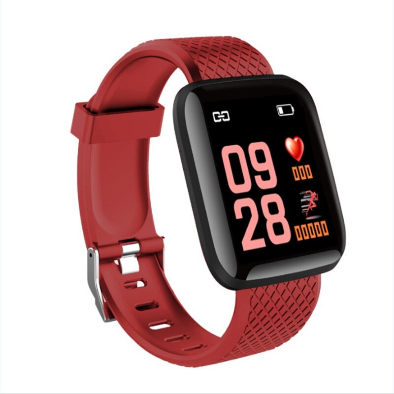 Smart Stappenteller Bloeddrukmeting Waterdichte Fitness Tracker Horloge Hartslagmeter Stappenteller Vrouwen Mannen: Rood