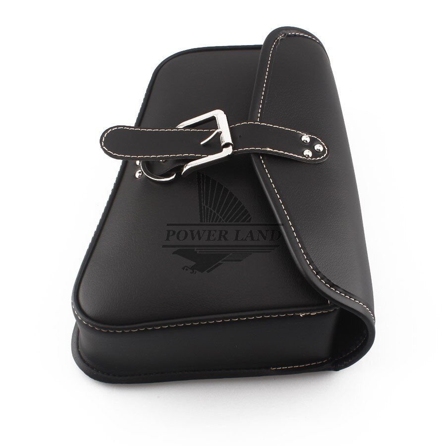 PU Leather Saddle Bags Motorcycle Luggage Left side Saddle Bags Black