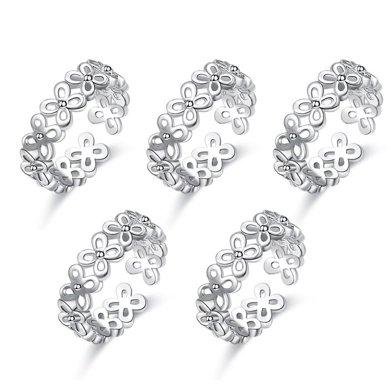 8PCS Tail Foot Ring Adjustable Open Toe Rings Set for Women Girl Summer Beach Vacation Kunuckle Jewelry Finger Ring: Style  D