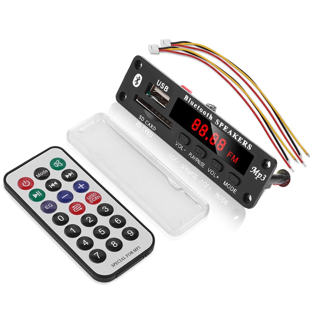 Universele Bluetooth Auto MP3 Decoder Board Ondersteuning USB SD FM Radio Functie Met Transparante Montage Frame