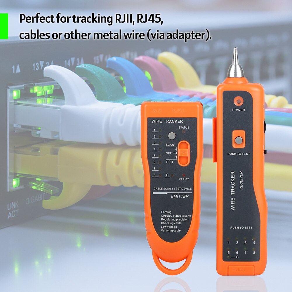 XQ-350 Multifunction Wire Tracking Meter Ethernet LAN Network RJ45 RJ11 Line Finder for Network Maintenance/Telephone Line Test