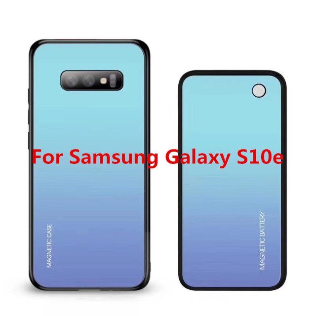 ZKFYS Backup Power Bank Back Clip Battery Case For Samsung Galaxy S10e 5000mAh+ 5000mAh Wireless Magnetic Battery Charger Case: Blue