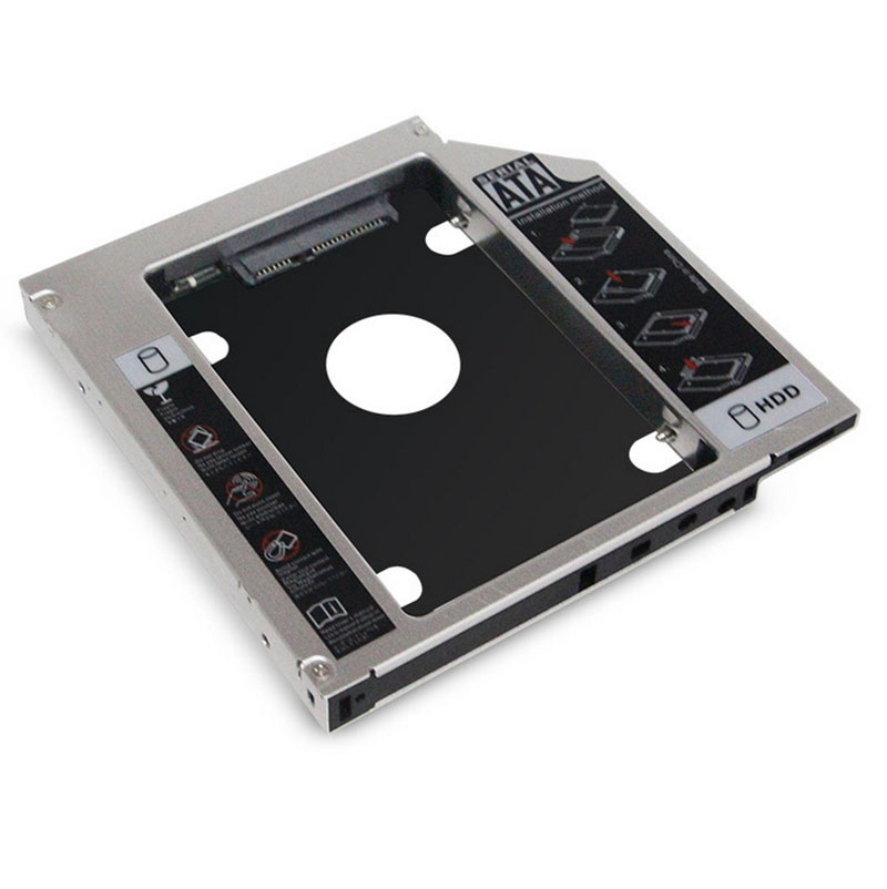 Aluminum plastic Second HDD hard drive caddy 9.5MM SATA 3.0 for 2.5'' SSD Case Hard Disk Drive Box Enclosure Adapter for Laptop: aluminum 12.7mm