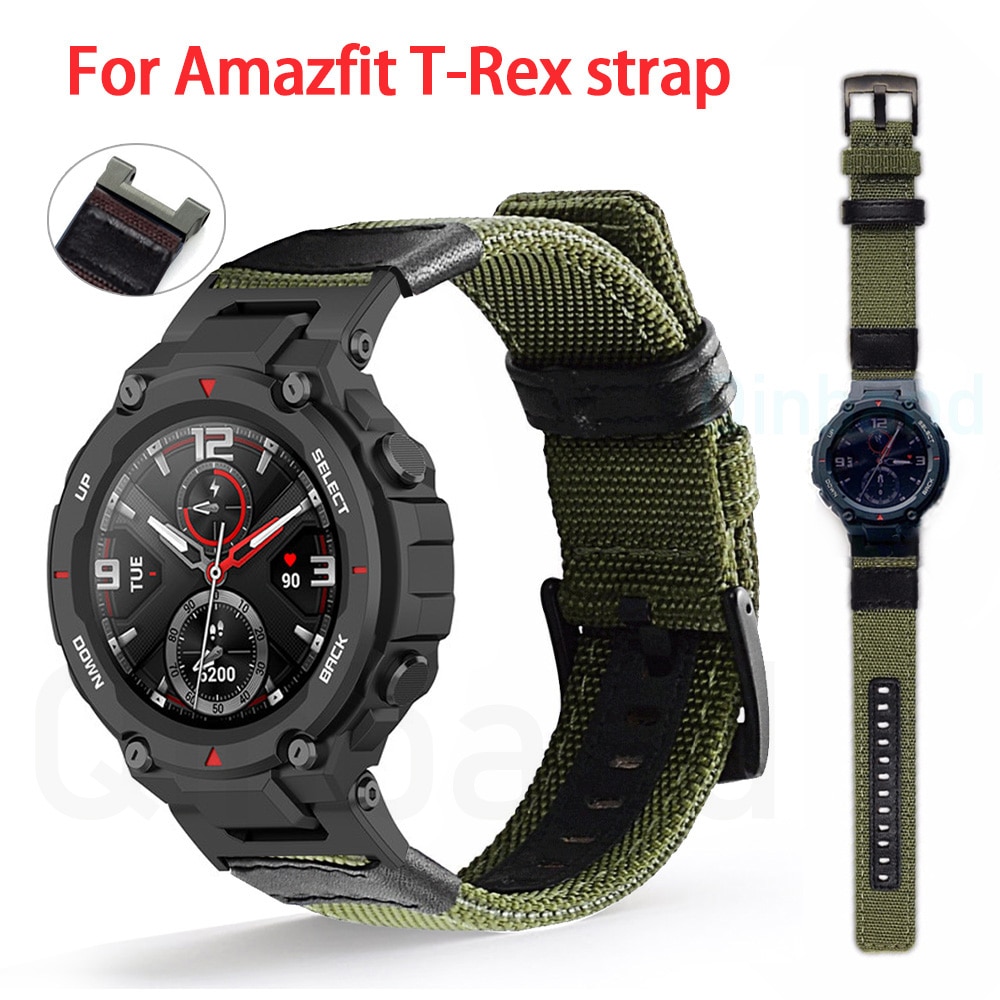 For huami amazfit t-rex ranneke nylon kellon ranneke xiaomi huami tyrannosaurus älykello tarvikkeet rannerengas pikalukitus 22mm