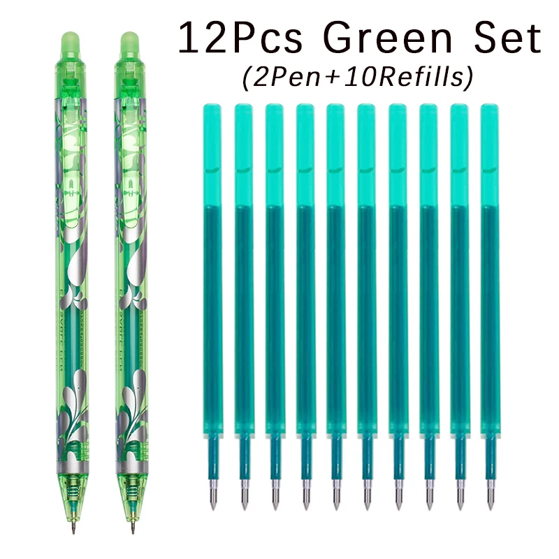 Large Capacity Ink Erasable Pen 6-color Push Gel Pen Set 0.5mm Transparent Colors Pen Office Writing Supplies Kawaii Stationery: Brown