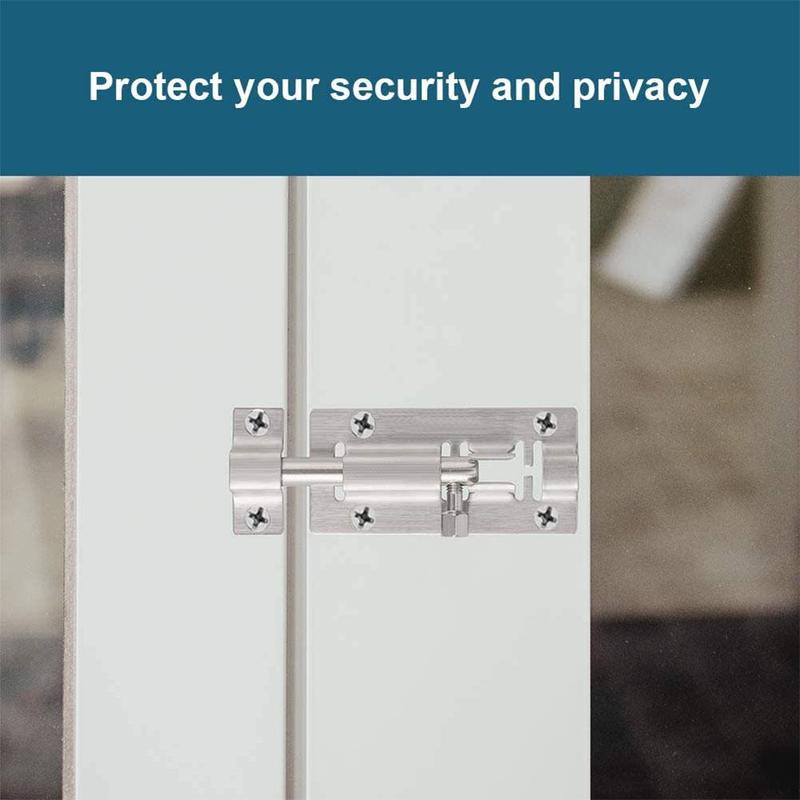 Stainless Steel Door BoltFurniture Door Bolts Inch Locks Sliding Security Door Steel Chain Latch Stainless For Gate Hardwar Y9B2