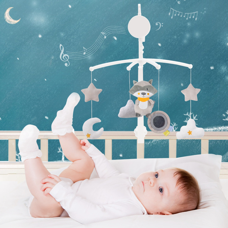 Baby bett glocke rassel kinder 0-1 jahre alte musik rotierenden bett glocke baby beruhigende tuch spielzeug baby spielzeug