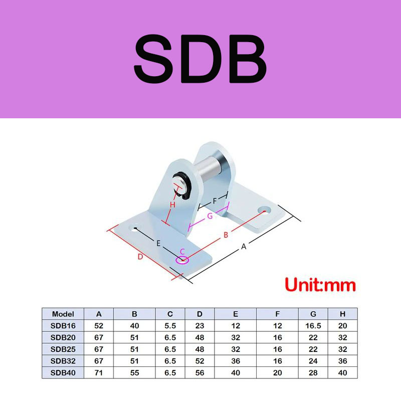 LB/SDB/Y/I/FA/F/U Joint Fitting Mounting Bracket For MA MAL16 20 25 32 40mm Mini Cylinder Accessories: Brown / 3/4"