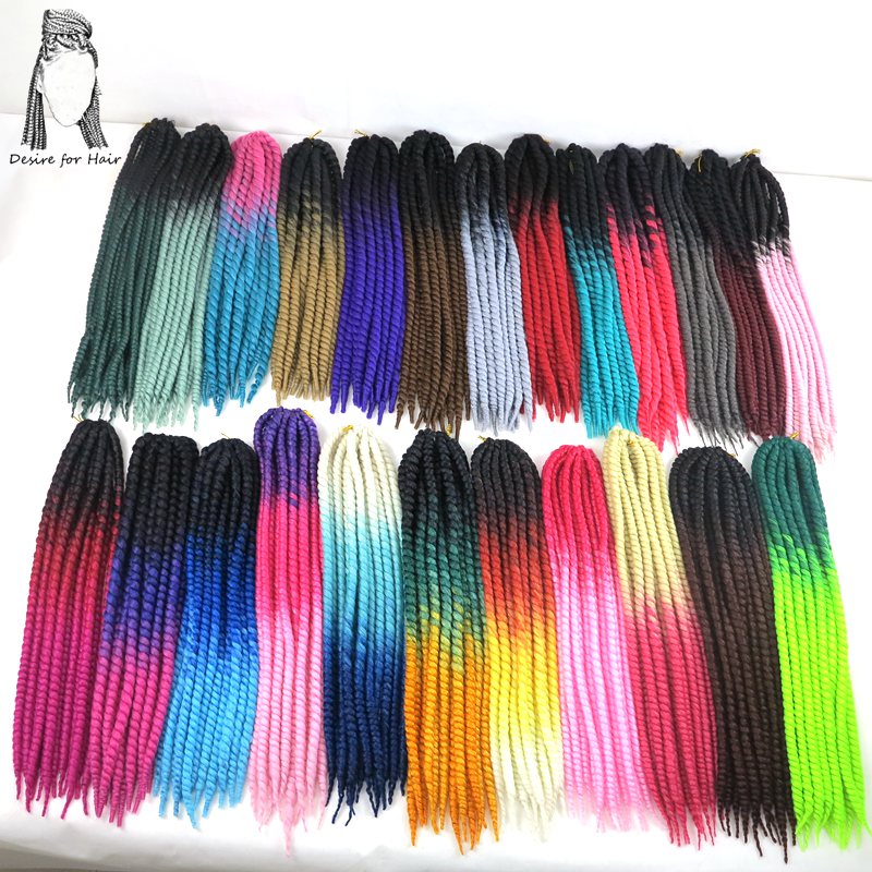Désir de cheveux 1 paquet 120 grammes 12 brins synthétique havane torsion cheveux ombre deux tons 3 tons couleur crochet tresses extensions de cheveux