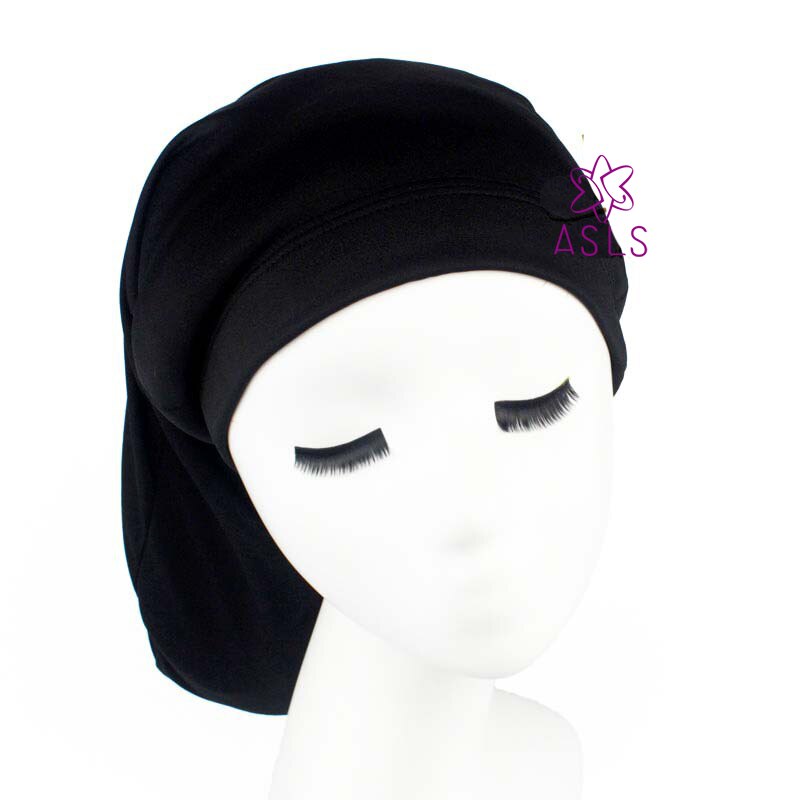 Unisex Open Back Spandex Strong Elasticity Dreadlocks Cap Beanie Hat Men Women Slouch Hat Long Cylinder Sleep Cap