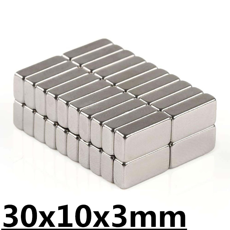 10 stuks super adsorptiekracht 5 stuks  n35 30 x 10 x 3mm rechthoekige blokken zeldzame aarde neodymium magneetblokken