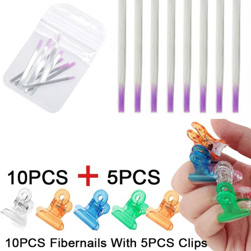 30 Stks/set Nail Extension Fiber Fibernails Nail Acryl Tips Set Glasvezel Nails Extension Pack Glasvezel Nagels Building Gel: 15PCS