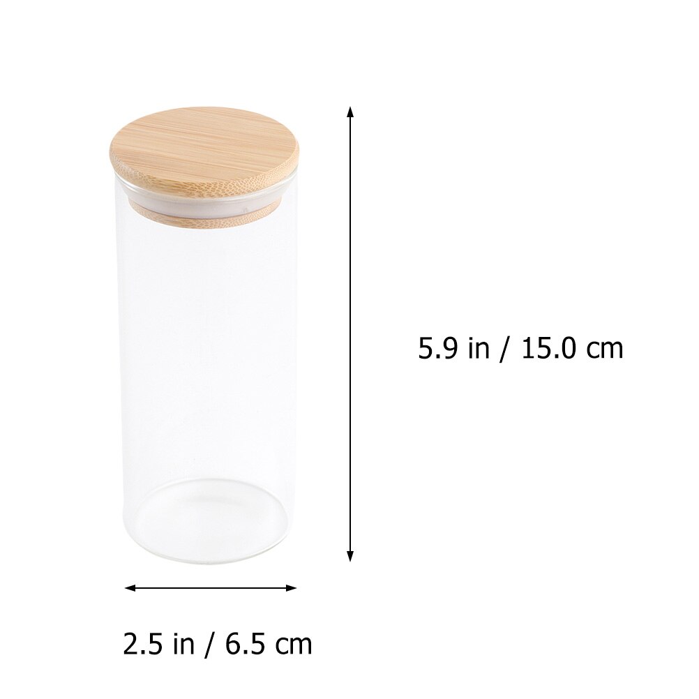 Frascos de almacenamiento de vidrio para cocina, recipientes sellados de almacenamiento de alimentos con tapa de bambú para cereales, 2 uds.: 2pcs 450ml
