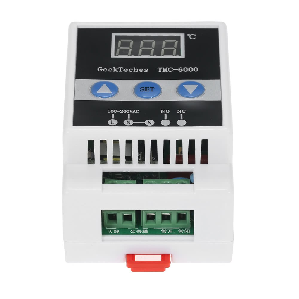 GeekTeches-controlador Digital de temperatura, riel guía de TMC-6000, 110-240V, termostato, refrigeración, calefacción, Control de temperatura, 1 Re