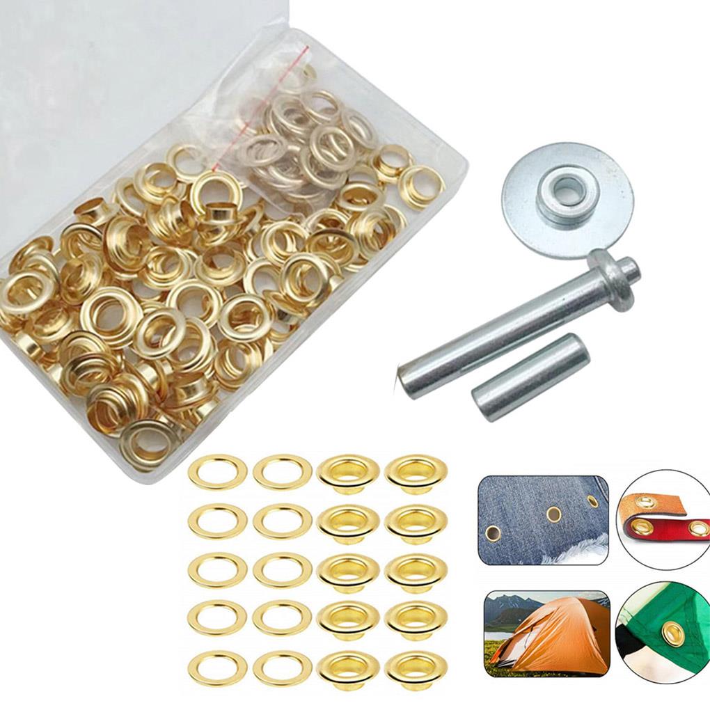 103 Pcs/set 12mm Metal Grommets Tent Canvas Leather Craft Eyelets Kit with Install Tool &amp; Storage Box