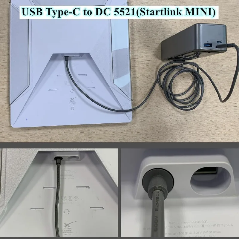for StarLink Space-x Mini USBC To D Cable 2/3/5/10m Waterproof Overload Short Circuit Protection SPX MINI Type-C To DC Cable