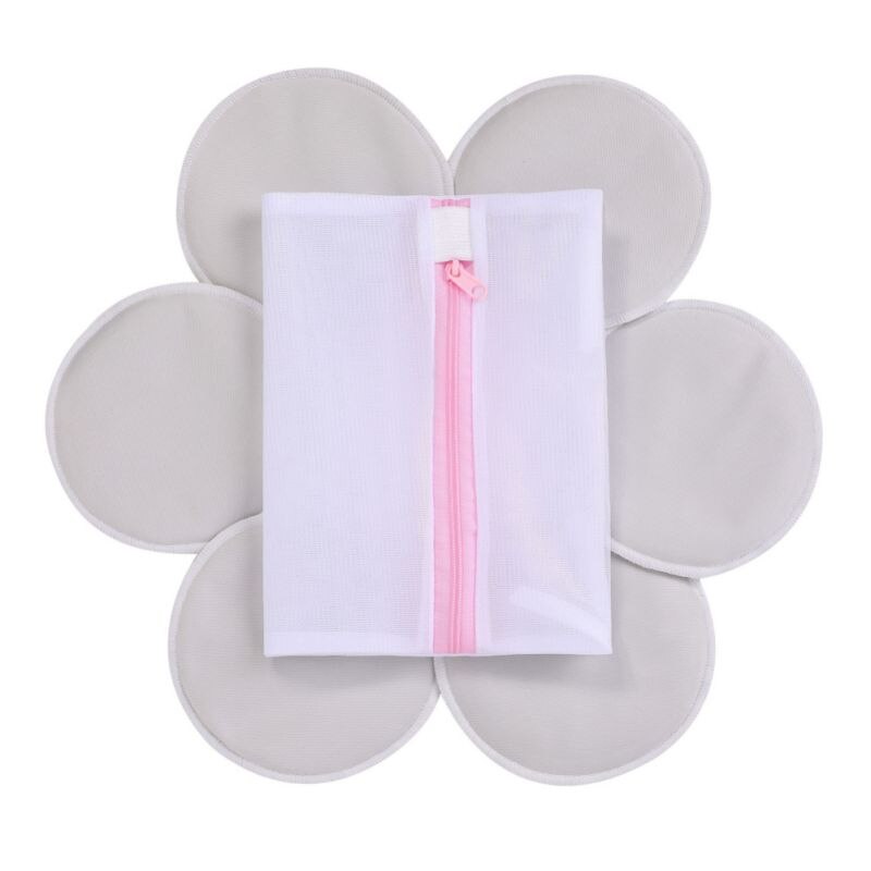 (6 Pack) Bamboe Verpleging Pads Met Bonus Waszak Herbruikbare Wasbare Borstvoeding Pad