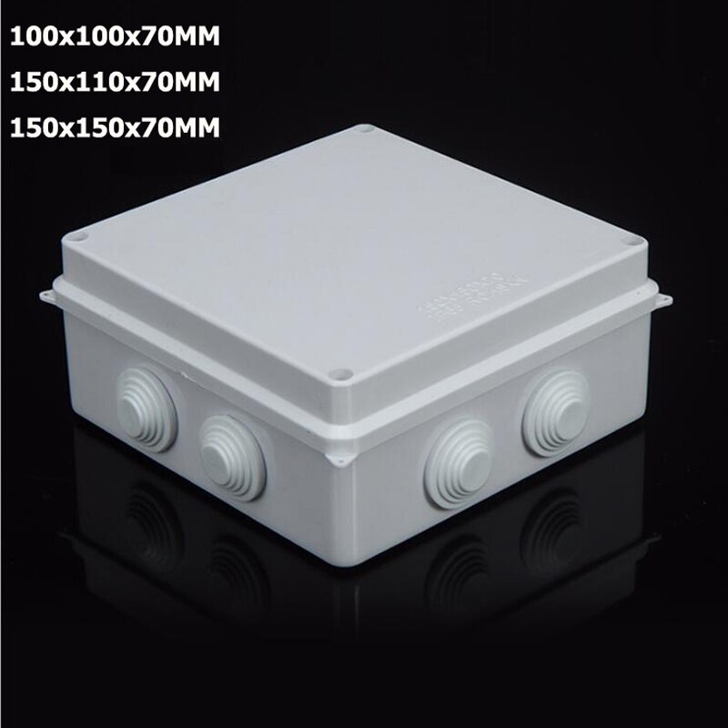 1 stk 100 x 100mm 150 x 110mm 150 x 150mm ip65 ledninger samledåse plastfordelingsboks vandtæt elkasse tom