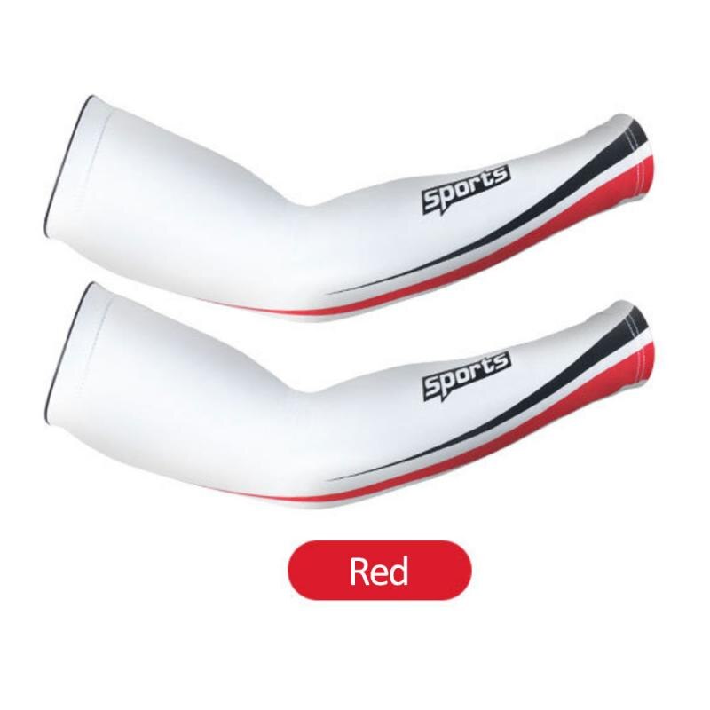 Sport Cycling Running Bicycle UV Sun Protection Cuff Protective Arm Sleeve Bike Arm Sleeves Cool Men Women Sports Wrist Support: Red / M