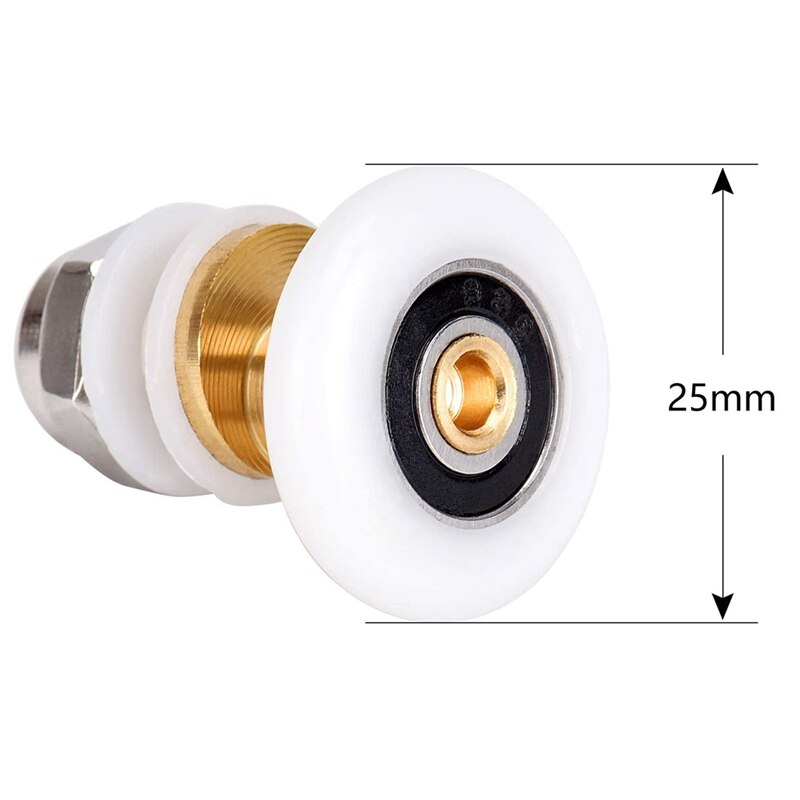 Retail 6PCS 27Mm Shower Door Rollers For The Bathroom Glass Sliding Door Pulleys Wheels Ultra-Quiet Shower Glass Door Rollers